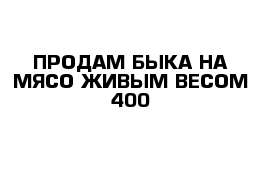 ПРОДАМ БЫКА НА МЯСО ЖИВЫМ ВЕСОМ 400  